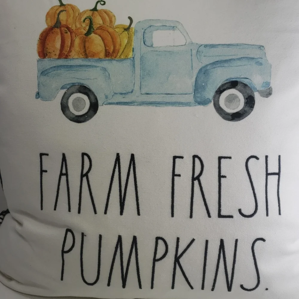Rae Dunn Farm Fresh Pumpkins 18 x18 Accent Pillow